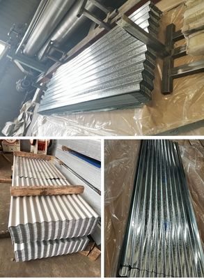 Pièces de toiture galvanisées en acier ondulé de calibre 26 en fer zinc métal 60 g avec type de spangle régulier et tolérance ± 1%