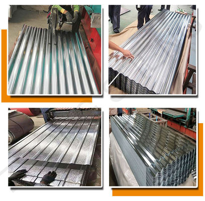Spangle régulier IBR T Forme 0,5 mm 0,6 mm 0,7 mm Épaisseur zinc revêtu Z120g GI revêtement de toiture galvanisé plaque ondulée