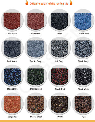 Matériau brut PVC ASA Couche de couleur de pierre en copeaux de métro couverts de copeaux de toiture avec un design coloré