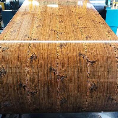 Fabrication Service de traitement par perçage Bois Grain PPGI Couleur recouverte Prepeint Coil d'acier galvanisé pour feuille de toiture métallique