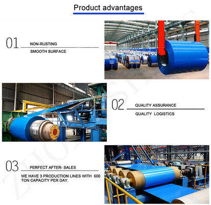 Coil en acier PPGI galvanisé prépeint en couleur bleue pour la fabrication de conteneurs