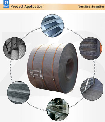 Coils en acier à carreaux laminés à chaud de qualité de plaque de navire d'une épaisseur de 2,5 mm et d'une longueur de 2000-12000 mm fabriqués en AISI SS400