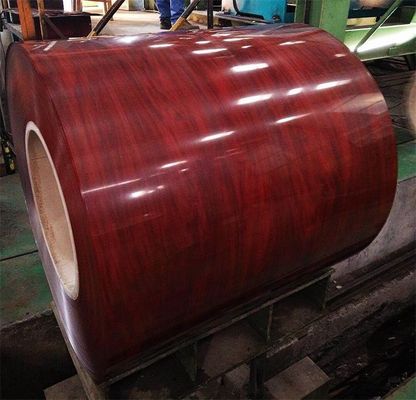 Coil de bande galvanisée revêtue de couleur de grain de bois standard ASTM PPGI Coil d'acier pour feuille de toiture SIRM Certifié et approuvé