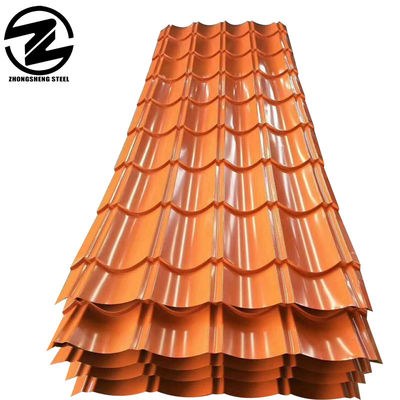 Service de soudage de tôles de toiture en métal marron recouvertes de couleur aluzinc V tôles de toiture en fer avec échantillon