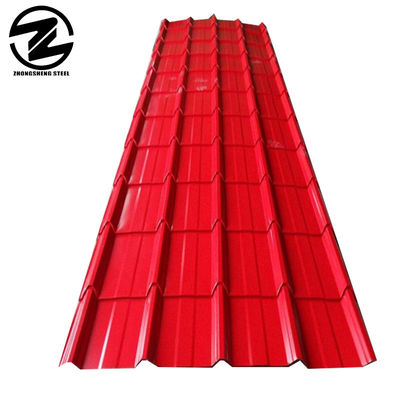 600-1100mm Largeur couleur orange Prepeint tôle de toiture ondulée PPGI Toit métallique en zinc décoratif enduit tôle d'acier couleur