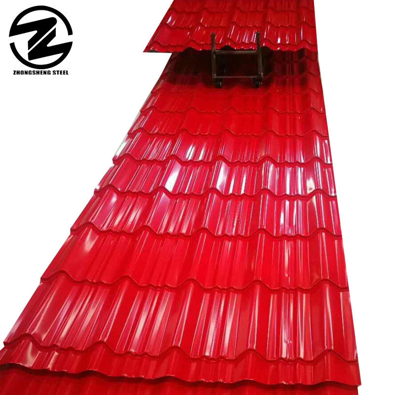28 épaisseur laminée à chaud 4*8FT couleur revêtue PPGI Wave Roofing Sheet ondulée avec certificat BIS et taille personnalisée