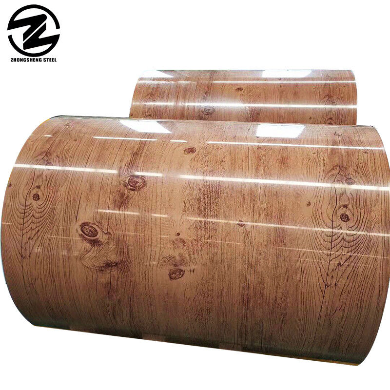 Fabrication Service de traitement par perçage Bois Grain PPGI Couleur recouverte Prepeint Coil d'acier galvanisé pour feuille de toiture métallique