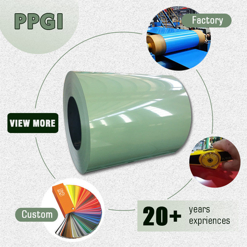 Prépeinture GI en tôle d'acier galvanisé bobine de bobine ID 508/610mm longueur personnalisable PPGI PPGL en tôle d'acier revêtu