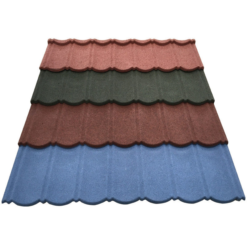 Fonction imperméable à l'eau et au feu 1340mm*420mm Couleur de pierre revêtue de tôle de toit en métal Carreaux de toit pour les derniers modèles