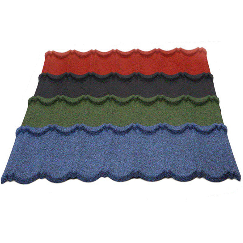 Matériau en PVC et 2,7 kg/pcs Poids Carreaux de toiture en métal revêtus de pierre bleue anti-fading avec une grande durabilité